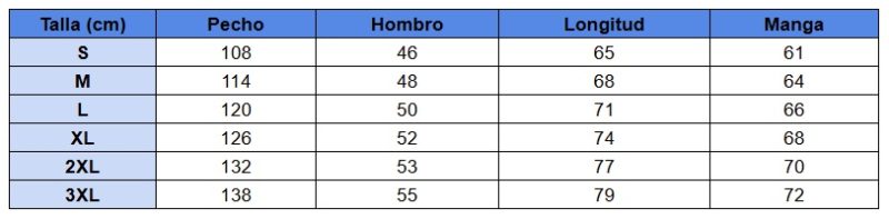 Guía de tallas para sudaderas deportivas