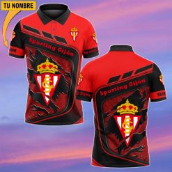 Sporting Gijon – Polo Estilo deportivo con Nombre Personalizado