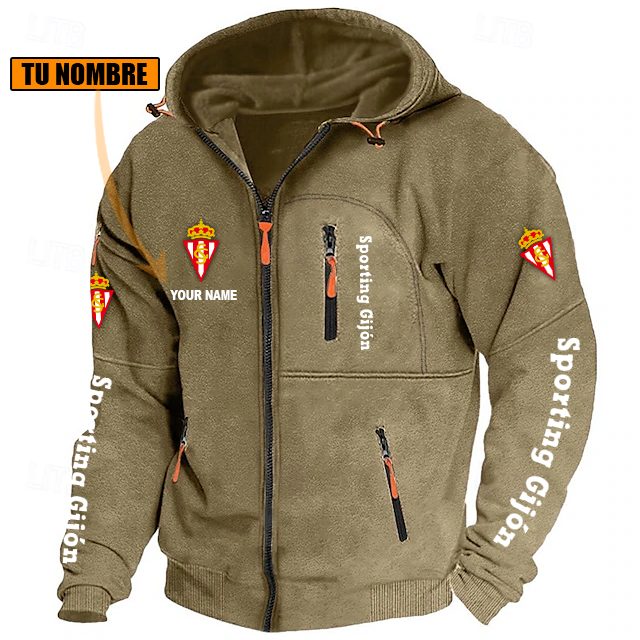 Sporting Gijon – Chaqueta con cremallera Edición Especial con Nombre Personalizado Sporting Gijon – Chaqueta con cremallera Edición Especial con Nombre Personalizado