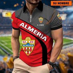 UD Almería – Polo con cremallera Nuevo estilo con Nombre Personalizado