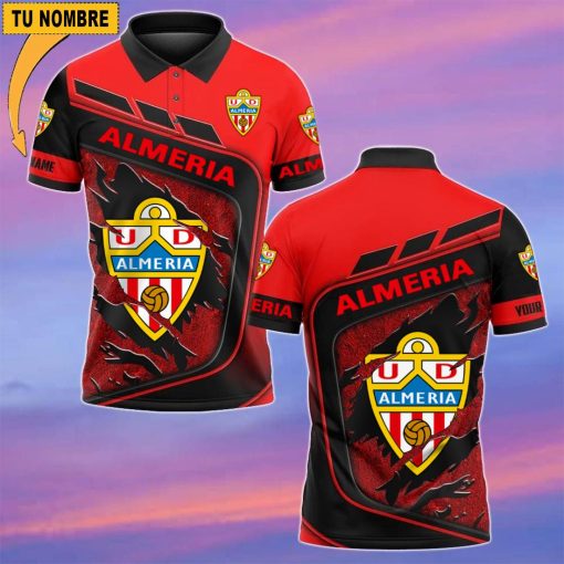 UD Almería – Polo Estilo deportivo con Nombre Personalizado