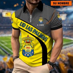 UD Las Palmas – Polo con cremallera Nuevo estilo con Nombre Personalizado