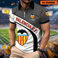 Valencia CF – Polo con cremallera Nuevo estilo con Nombre Personalizado