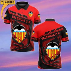 Valencia CF – Polo Estilo deportivo con Nombre Personalizado