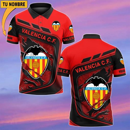Valencia CF – Polo Estilo deportivo con Nombre Personalizado