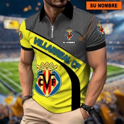 Villarreal CF – Polo con cremallera Nuevo estilo con Nombre Personalizado