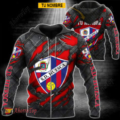 SD Huesca – Sudadera con cierre Edición Especial con Nombre Personalizado