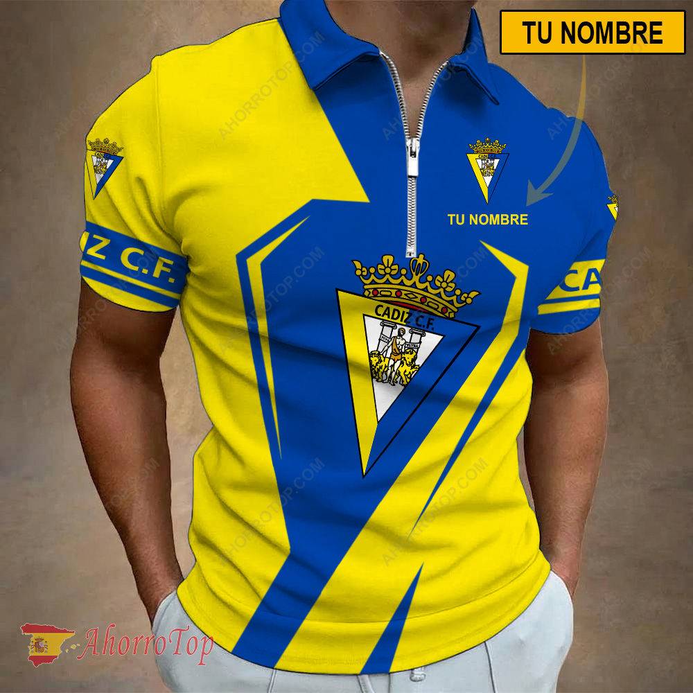 Cádiz CF – Polo con cremallera Nueva edición con Nombre Personalizado Cádiz CF – Polo con cremallera Nueva edición con Nombre Personalizado
