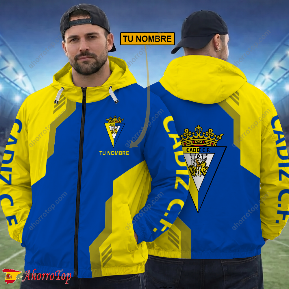 Cádiz CF – Cortavientos con cremallera Edición Especial con Nombre Personalizado Cádiz CF – Cortavientos con cremallera Edición Especial con Nombre Personalizado