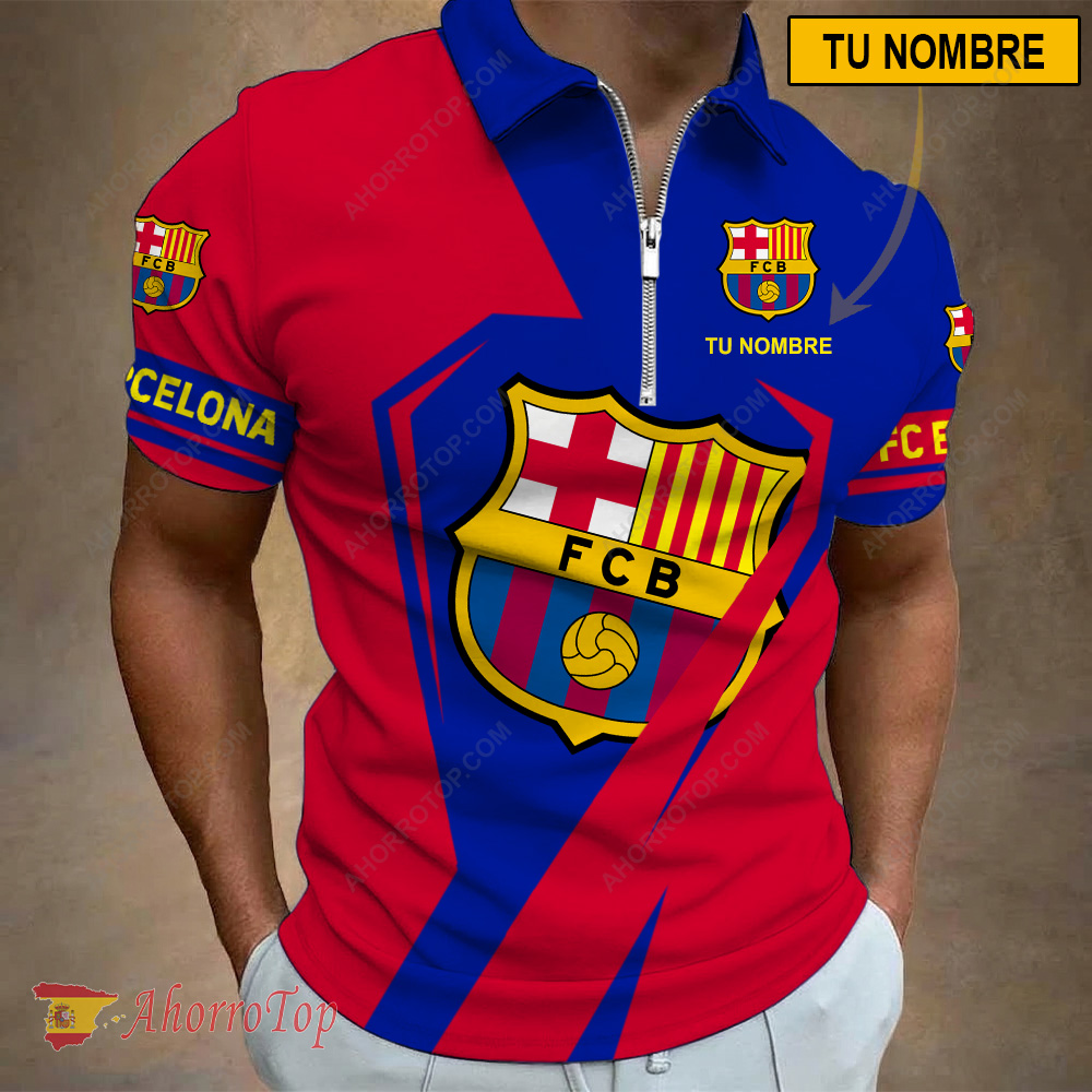 FC Barcelona – Polo con cremallera Nueva edición con Nombre Personalizado FC Barcelona – Polo con cremallera Nueva edición con Nombre Personalizado