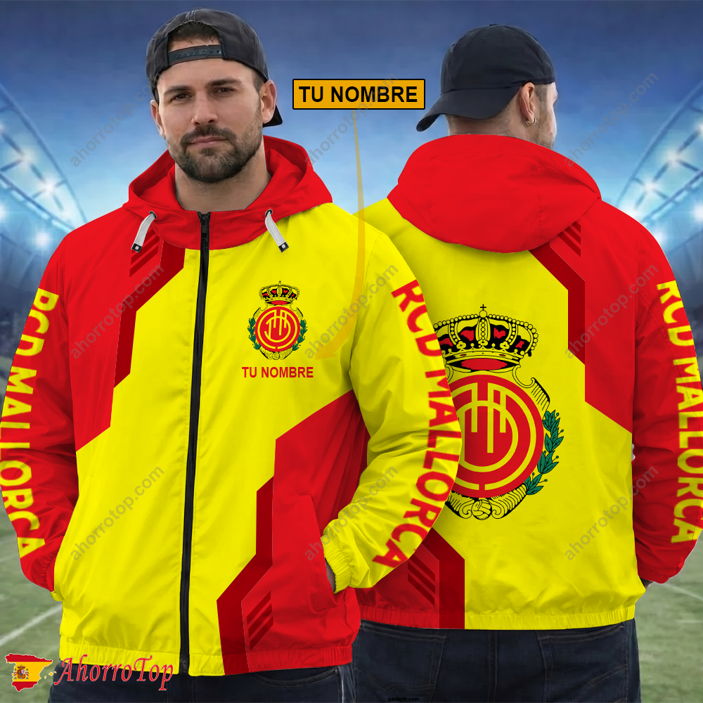Real Mallorca – Cortavientos con cremallera Edición Especial con Nombre Personalizado Real Mallorca – Cortavientos con cremallera Edición Especial con Nombre Personalizado