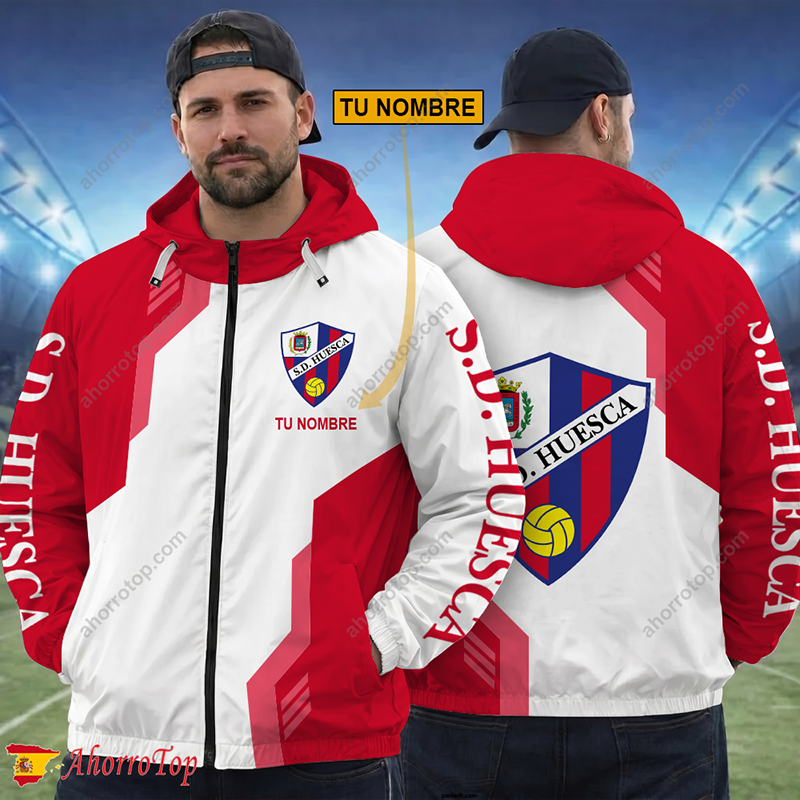 SD Huesca – Cortavientos con cremallera Edición Especial con Nombre Personalizado SD Huesca – Cortavientos con cremallera Edición Especial con Nombre Personalizado