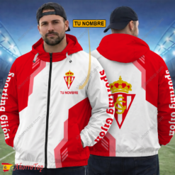 Sporting Gijon – Cortavientos con cremallera Edición Especial con Nombre Personalizado
