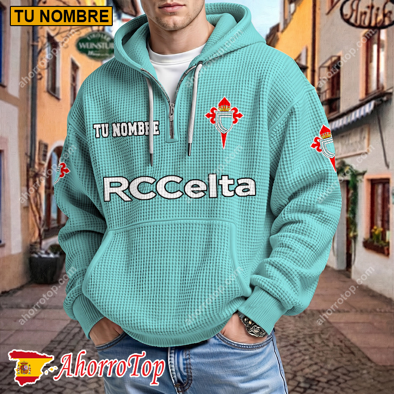 Celta Vigo – Hoodie de waffle Edición limitada con Nombre Personalizado Celta Vigo – Hoodie de waffle Edición limitada con Nombre Personalizado