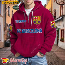 FC Barcelona – Hoodie de waffle Edición limitada con Nombre Personalizado
