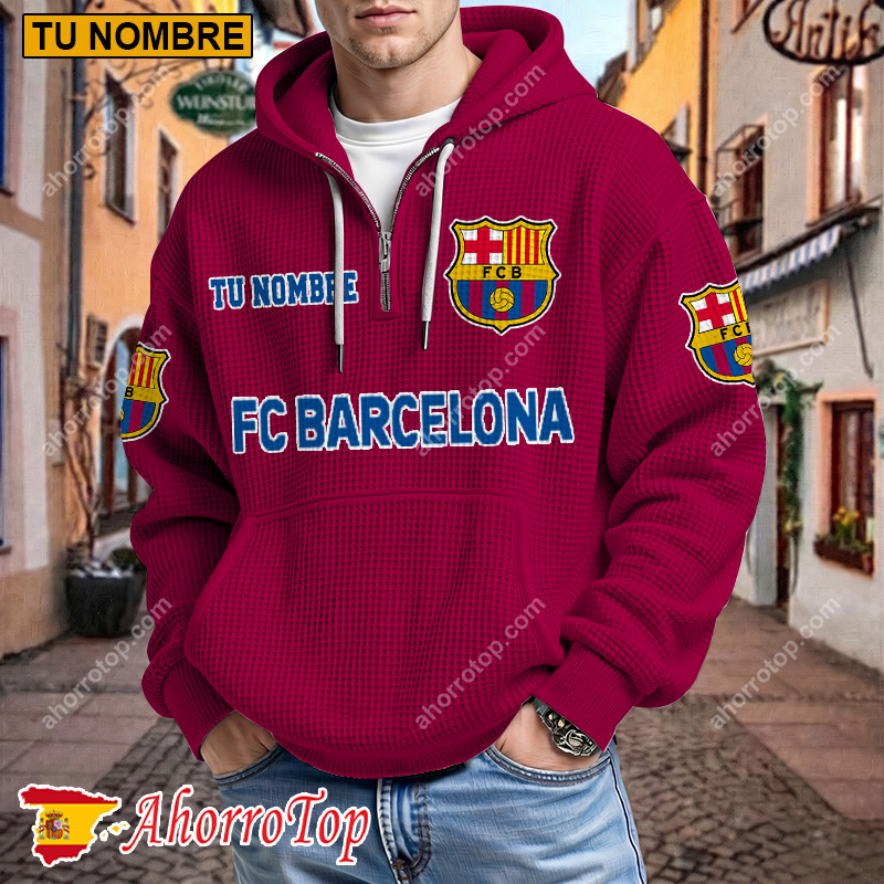 FC Barcelona – Hoodie de waffle Edición limitada con Nombre Personalizado FC Barcelona – Hoodie de waffle Edición limitada con Nombre Personalizado