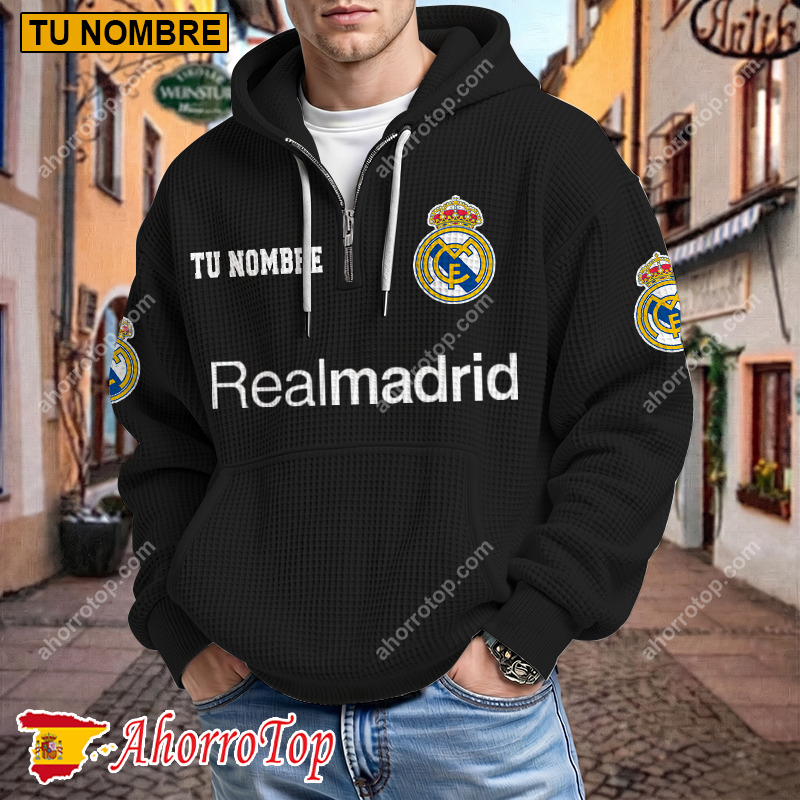 Real Madrid – Hoodie de waffle Edición limitada con Nombre Personalizado Real Madrid – Hoodie de waffle Edición limitada con Nombre Personalizado