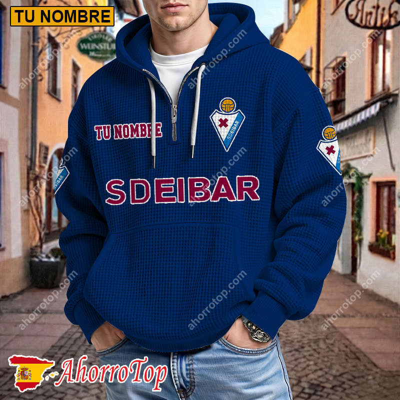 SD Eibar – Hoodie de waffle Edición limitada con Nombre Personalizado SD Eibar – Hoodie de waffle Edición limitada con Nombre Personalizado